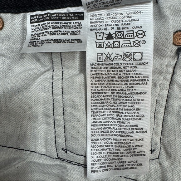 Levi’s 501 Jeans Button Fly Men’s Size 42 x 32 Black Straight Leg Denim - Picture 14 of 14